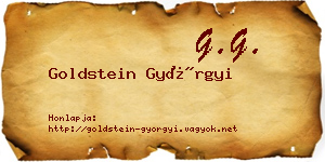 Goldstein Györgyi névjegykártya